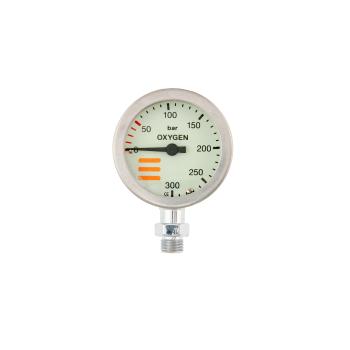 Tecline Finimeter 52mm für Sauerstoff verchromt 230 bar